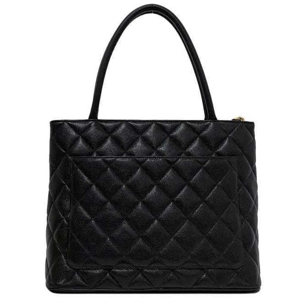 Chanel Bag Zipper Skin Handle Black Caviar Leather Mark Reprinted Coco Top Tote
